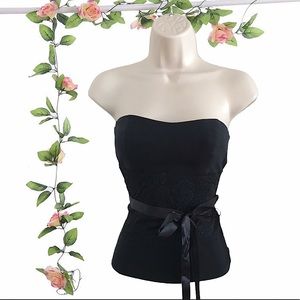 Rare Sweetheart Tube Top Laced Waist Top Size Small